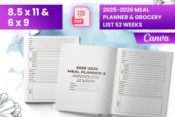 2025-2026 Meal Planner and Grocery List 52