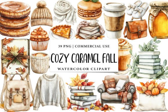 Cozy Caramel & White Fall Clipart