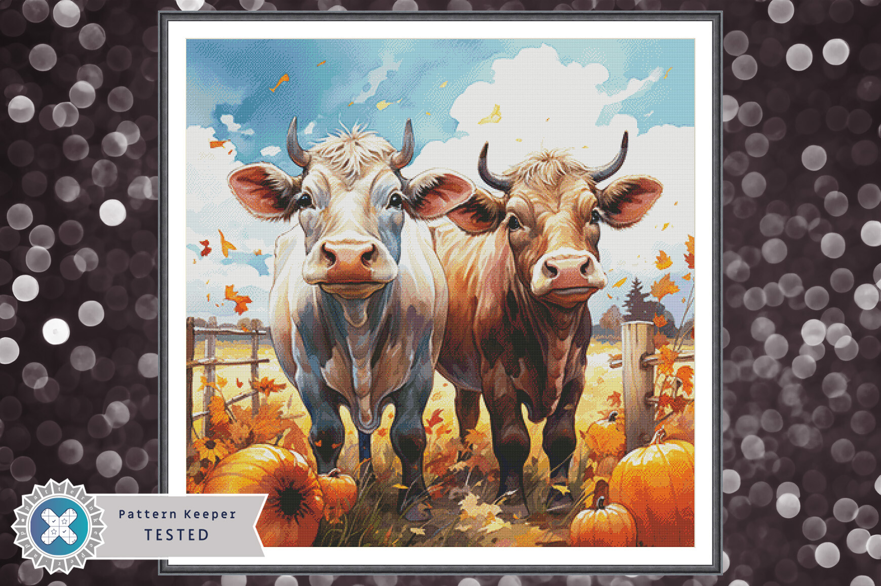 Cross Stitch Pattern PDF Cow Farm