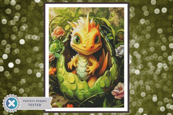 Cross Stitch Pattern PDF Cute Dragon