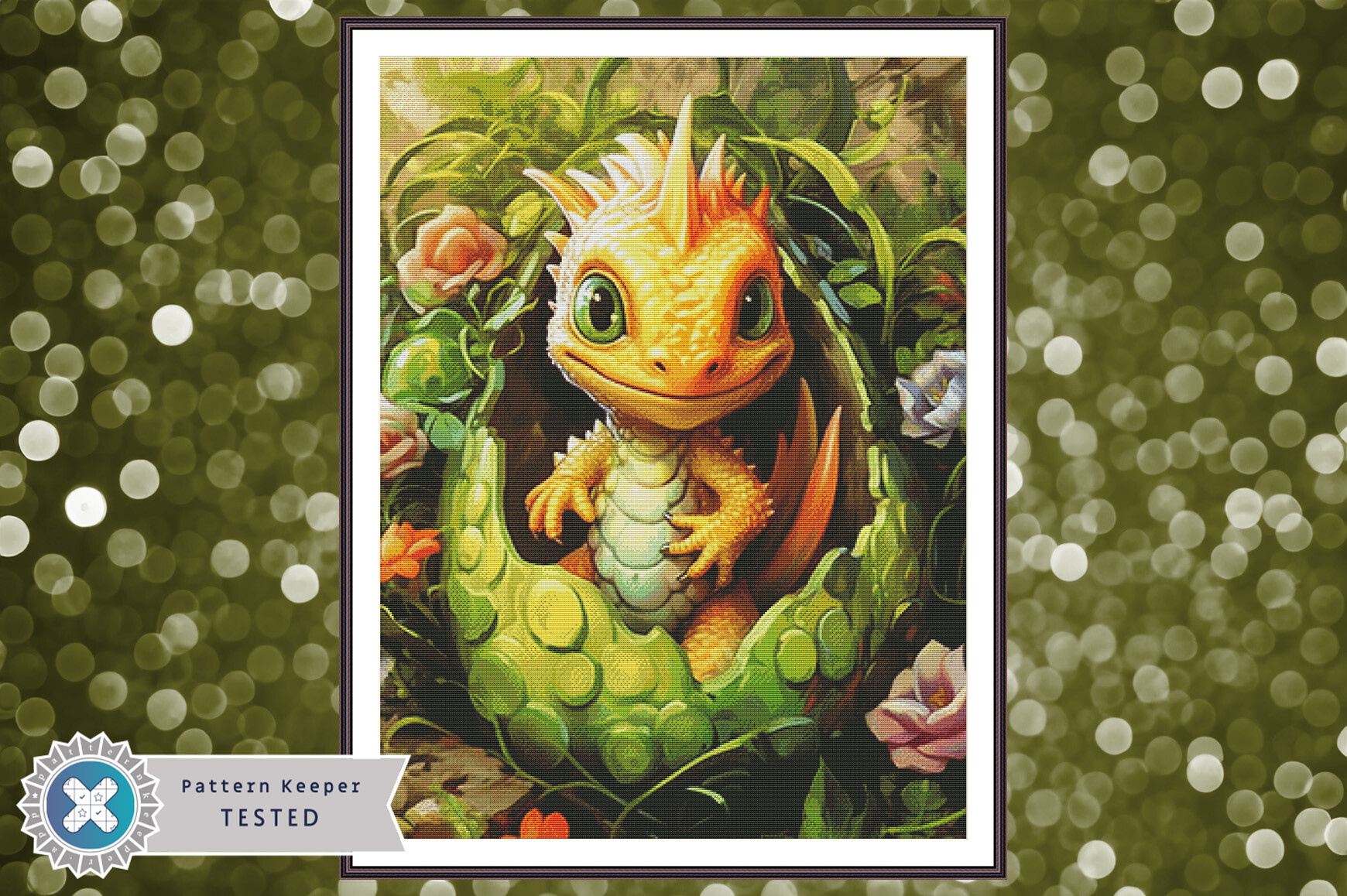 Cross Stitch Pattern PDF Cute Dragon