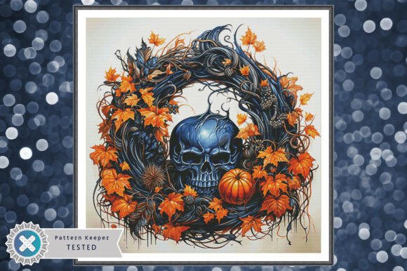 Cross Stitch Pattern PDF Halloween Skull