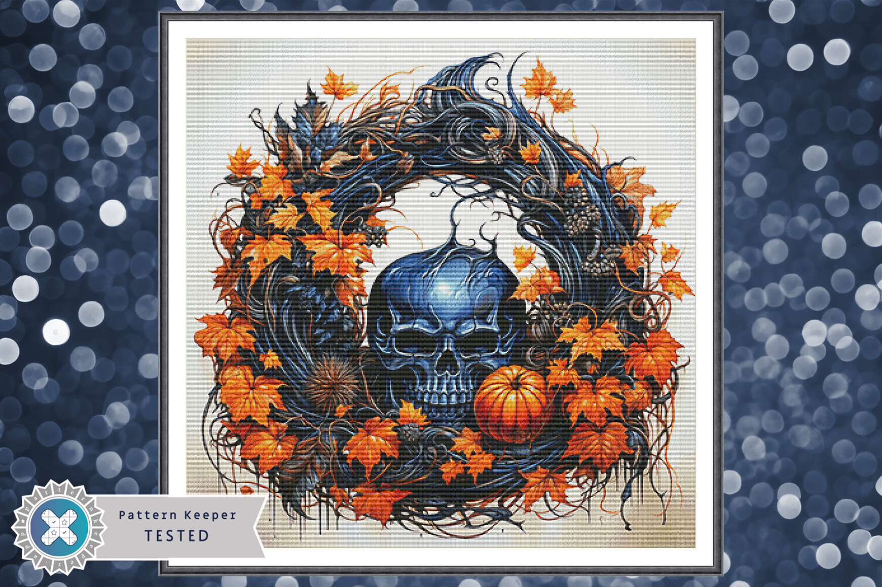 Cross Stitch Pattern PDF Halloween Skull