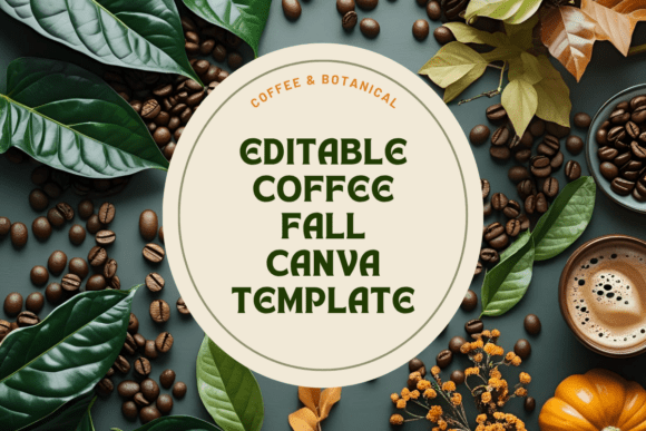 Preview of Editable Coffee Fall Canva Template coffee shop social media template