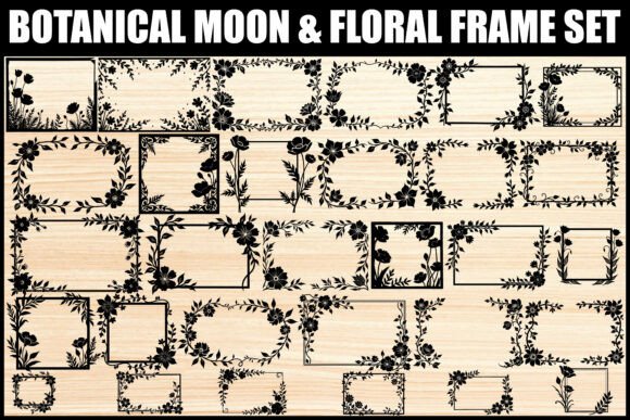 Floral Botanical Frame Clipart Set
