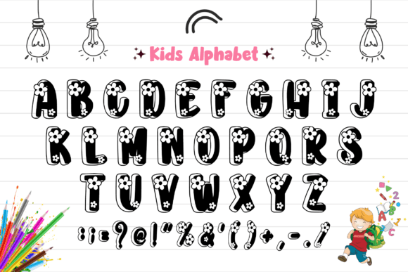 Flowerscent Regular Font PNG with transparent background - Preview 3