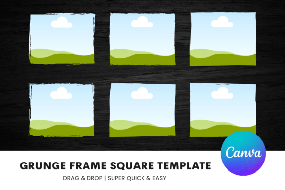 Set of Grunge Frame Square Template