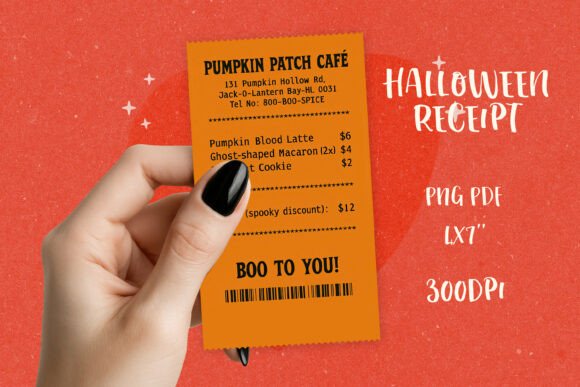 Spooky Halloween Receipt PNG|Funny Print