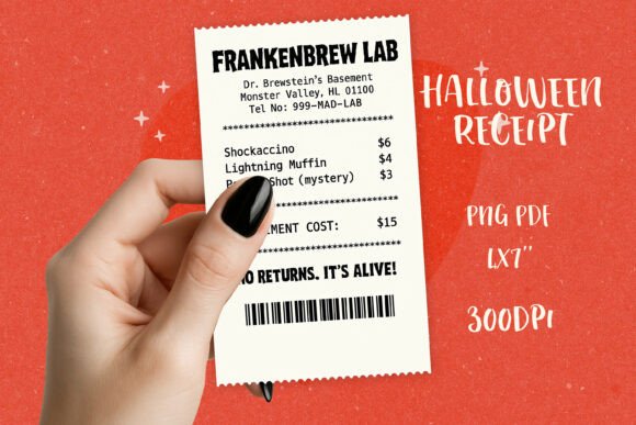 Spooky Halloween Receipt PNG|Funny Print