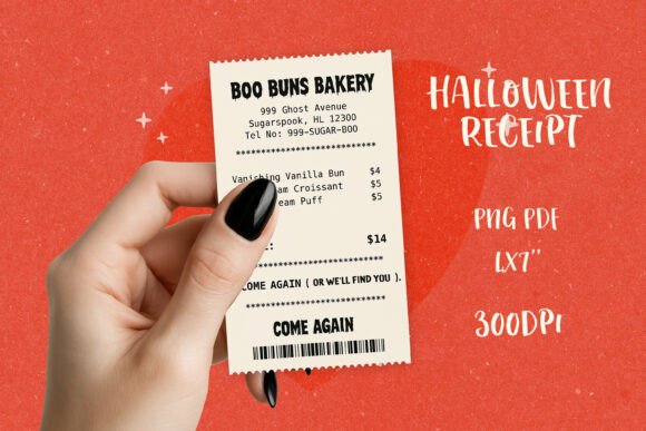 Spooky Halloween Receipt PNG|Funny Print