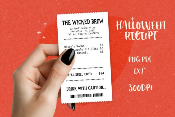 Spooky Halloween Receipt PNG|Funny Print