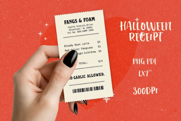 Spooky Halloween Receipt PNG|Funny Print