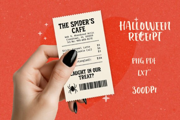 Spooky Halloween Receipt PNG|Funny Print