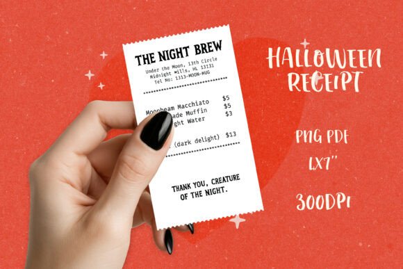 Spooky Halloween Receipt PNG|Funny Print