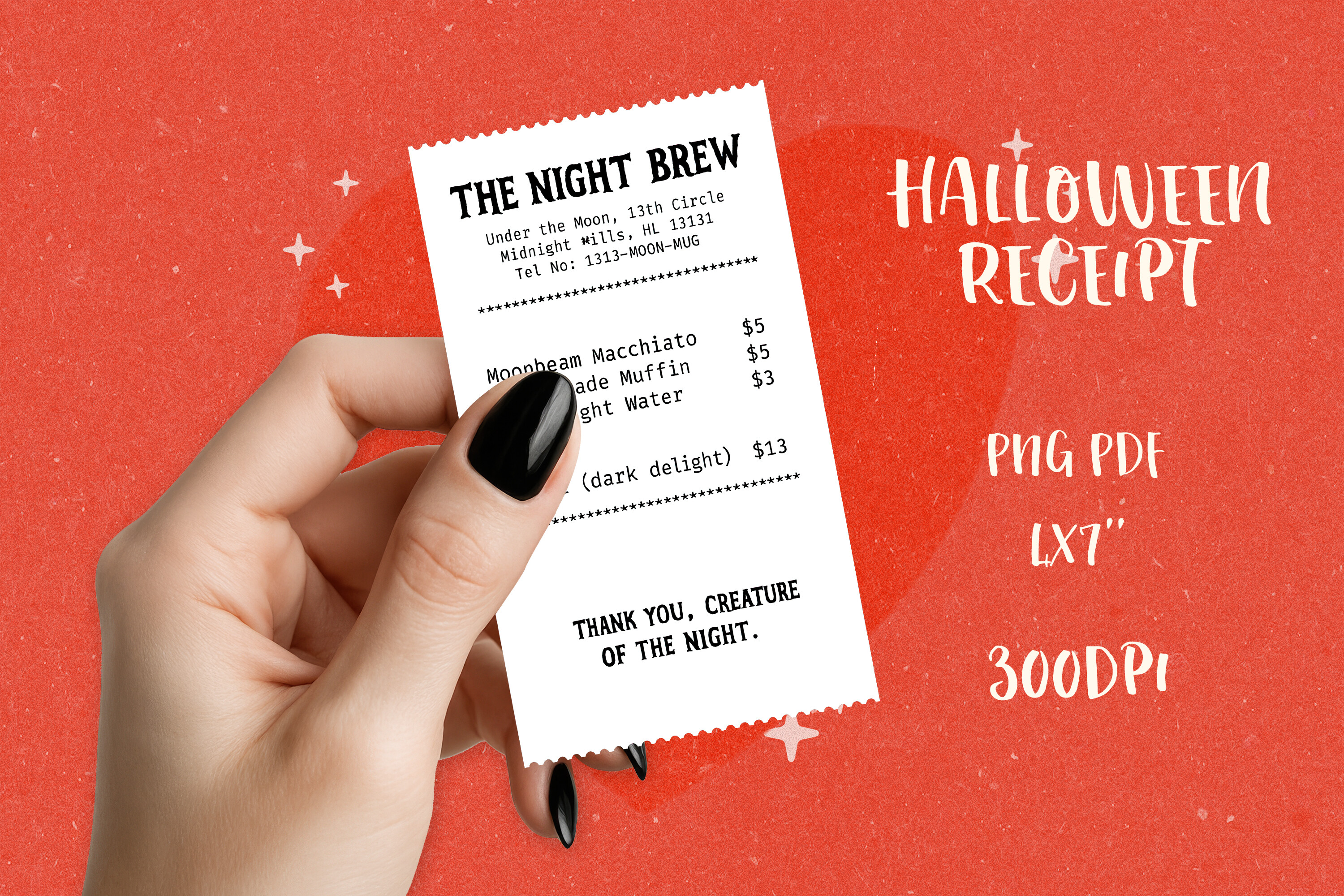 Spooky Halloween Receipt PNG|Funny Print