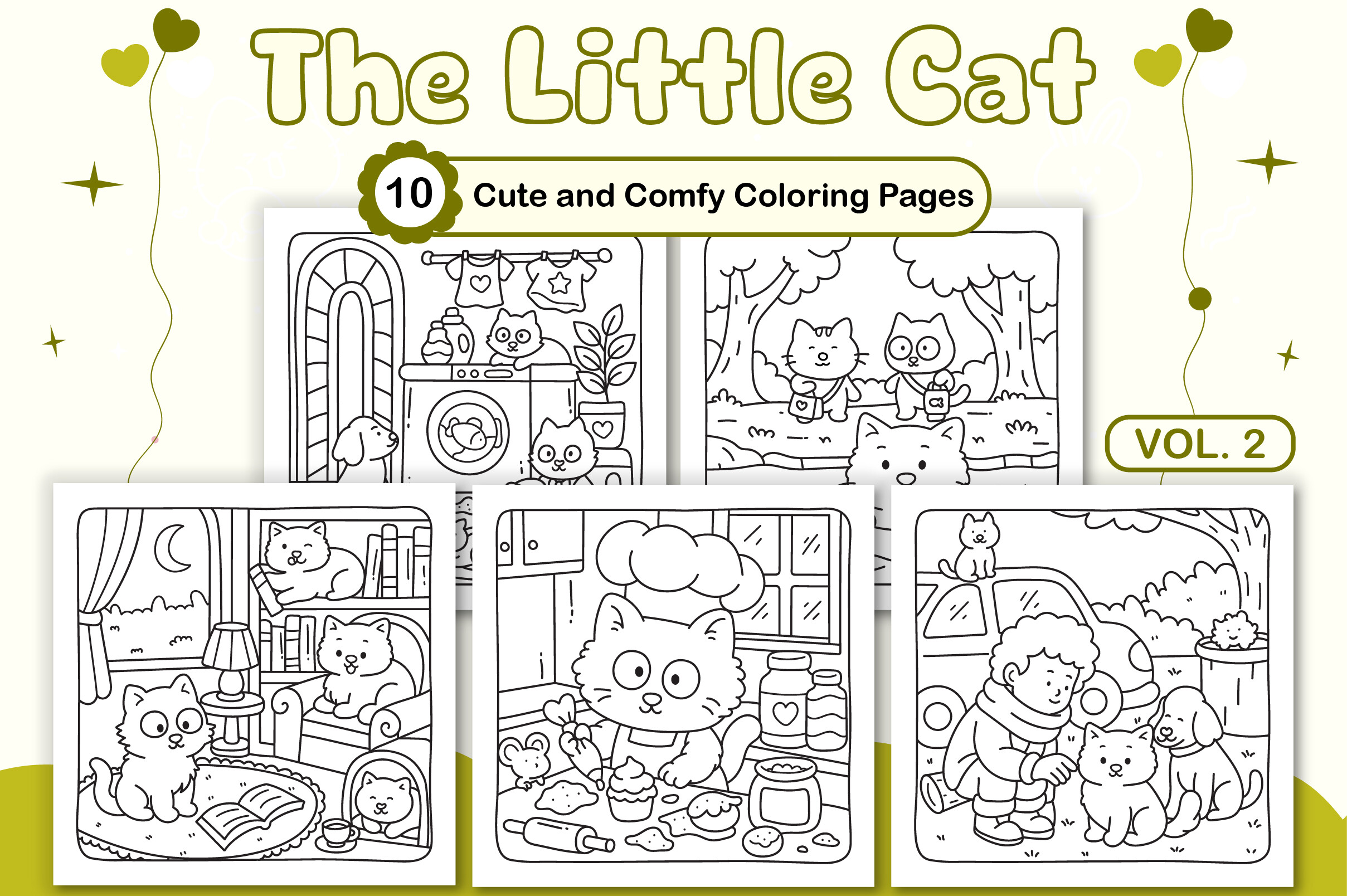 The Little Cat Comfy Coloring Pages