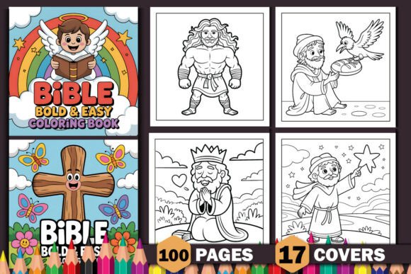 100 Bible Bold & Easy Coloring Pages