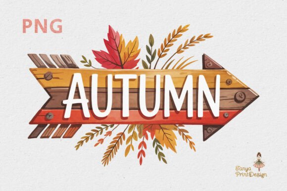 Autumn Wooden Arrow Clipart For Fall Png Graphics