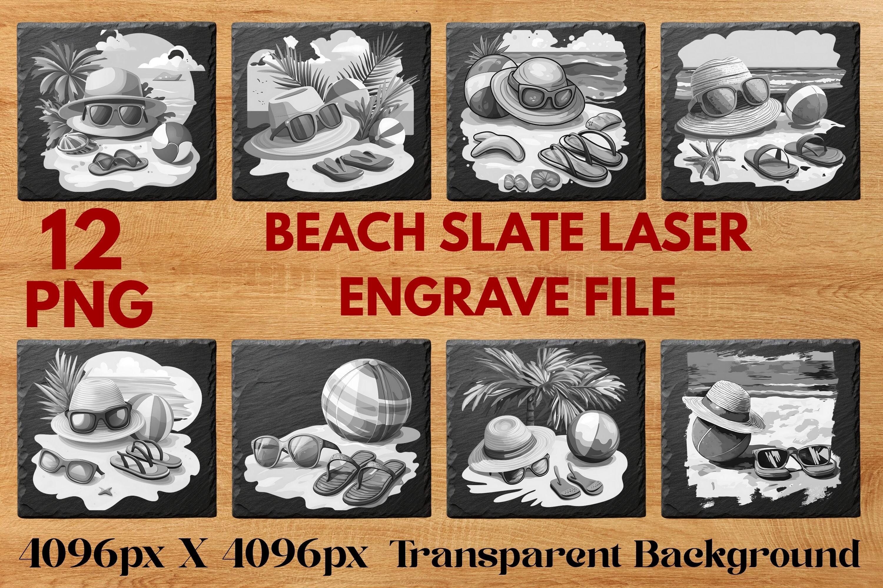 Beach Slate Laser Engrave File