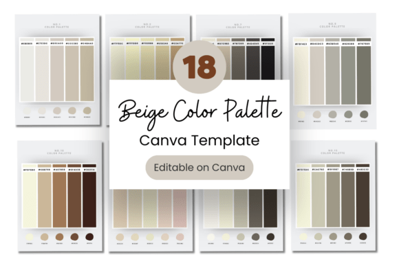 Beige Canva color palette with neutral hex codes