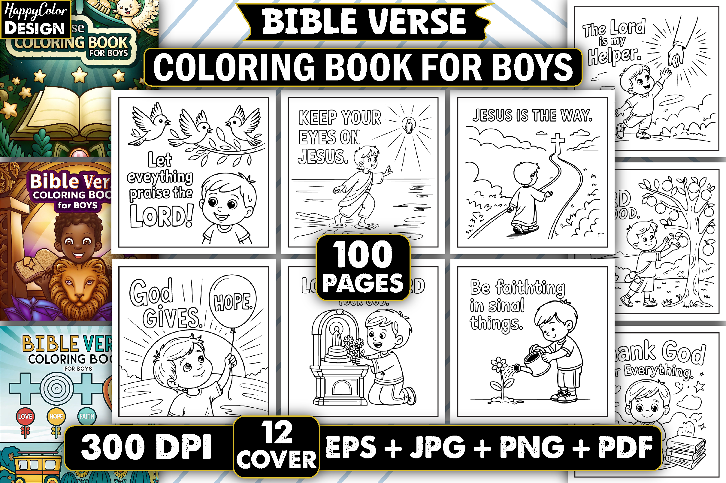 Bible Verse Coloring Book for Boys