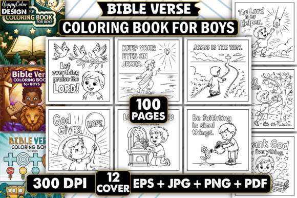 Bible Verse Coloring Book For Boys