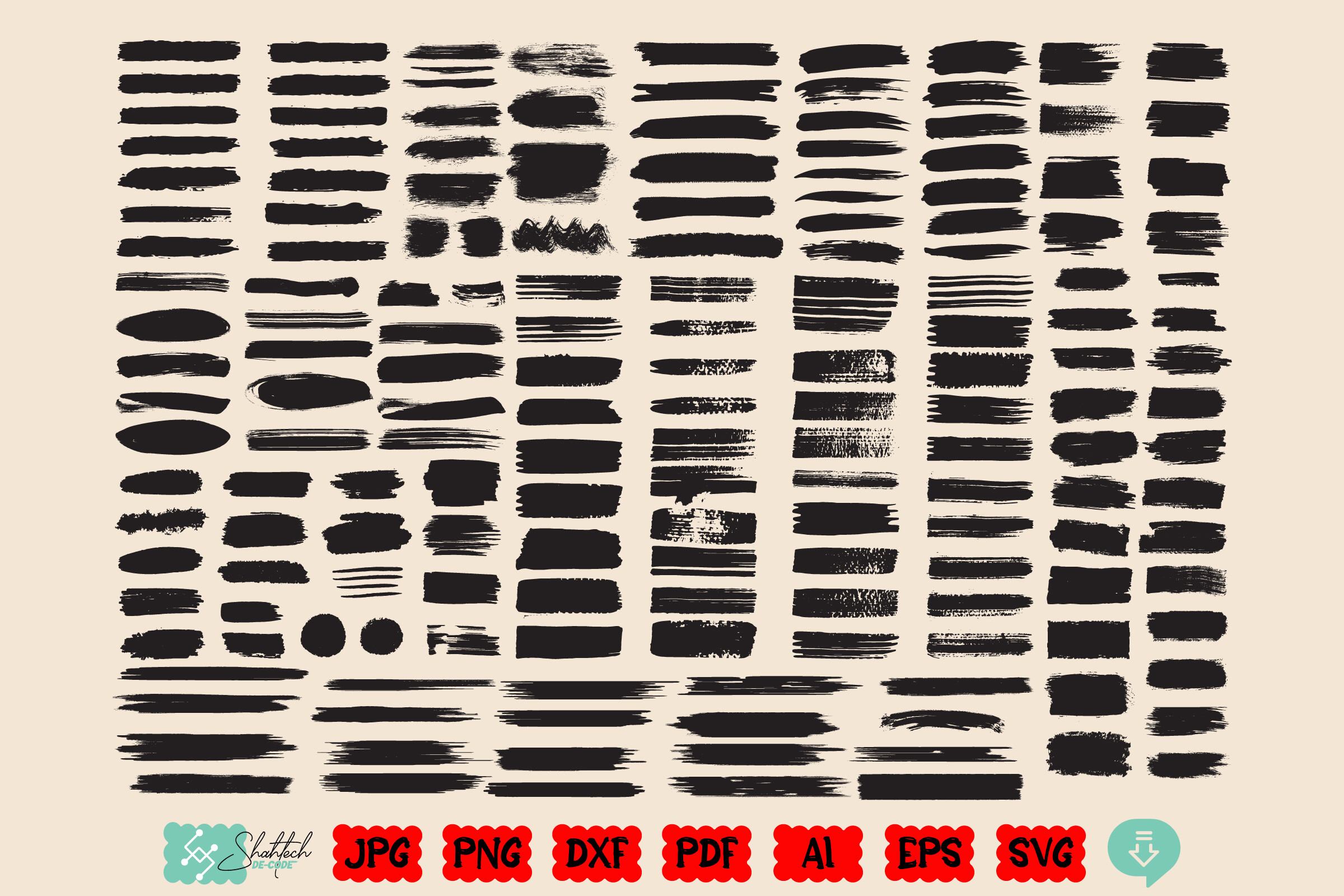 Black Abstract Brush Strokes Grunge
