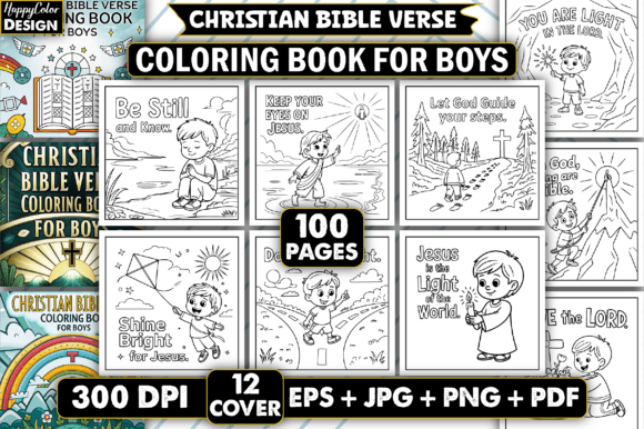 Christian Bible Verse Boys Coloring Book