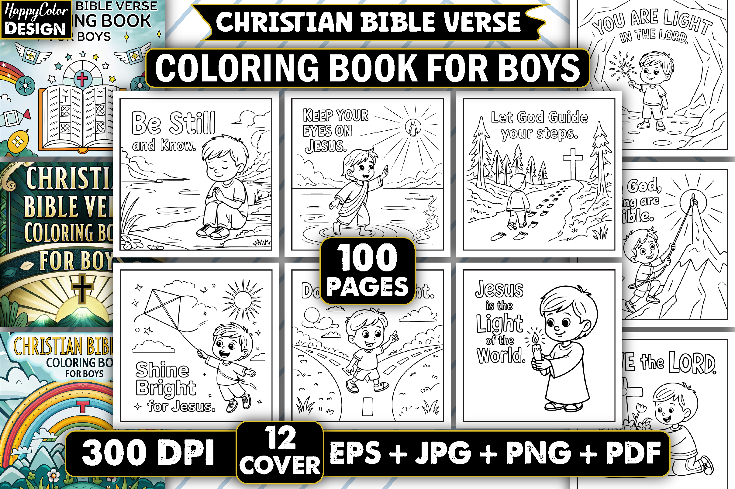 Christian Bible Verse Boys Coloring Book