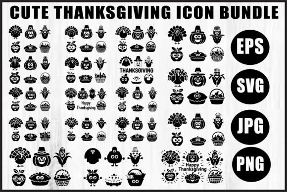 Cute Thanksgiving Icon Bundle