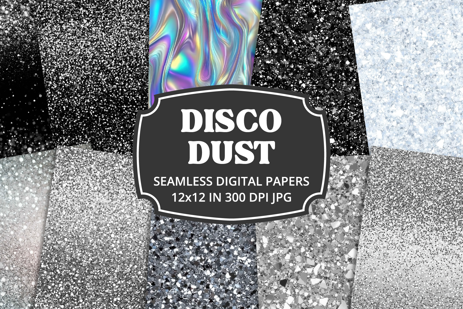 Disco Dust Silver Textured Glitter Paper