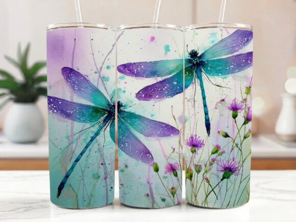 Dragonfly Tumbler Wrap Png Skinny