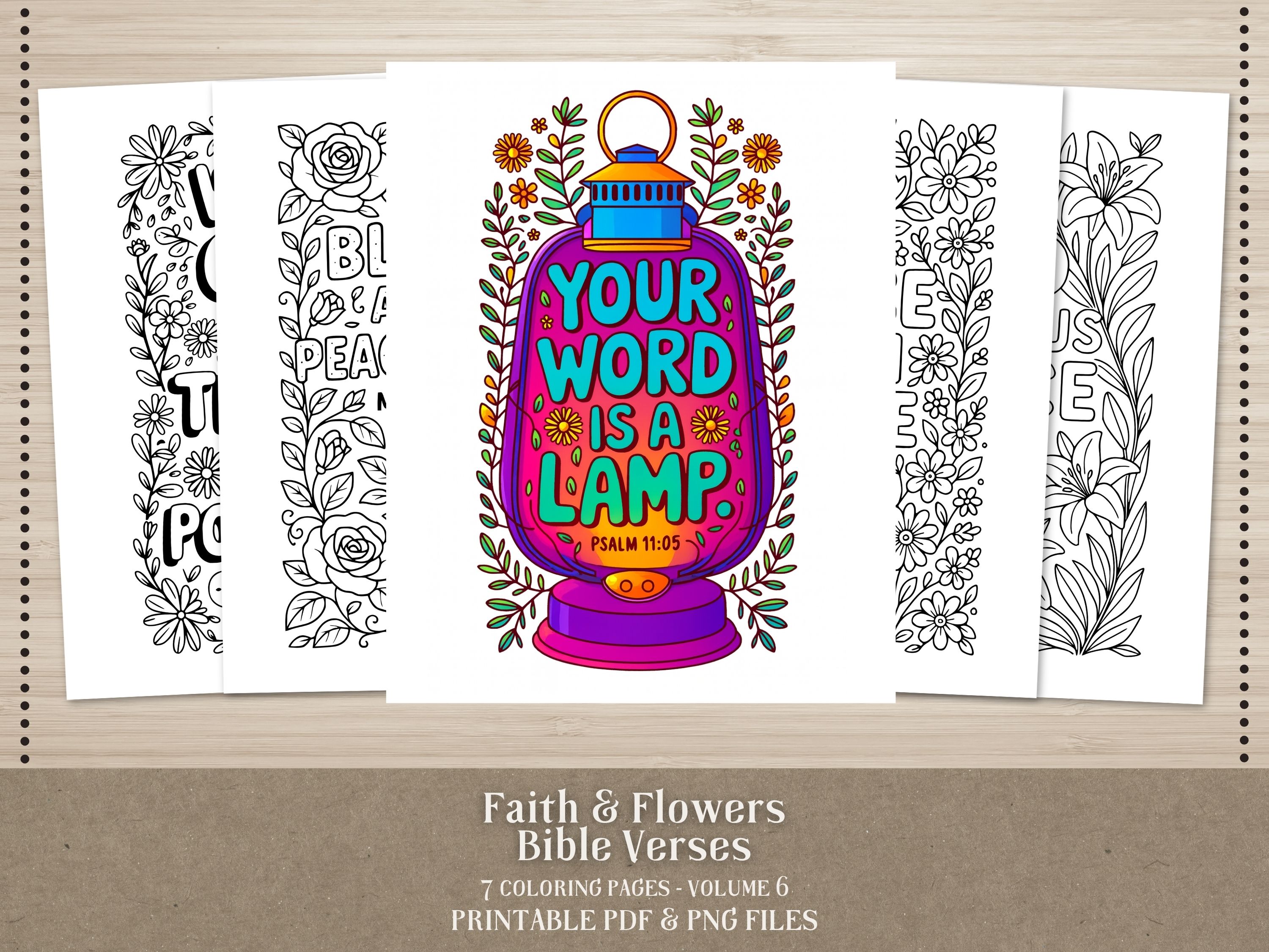 Faith & Flowers Scripture Coloring Pages