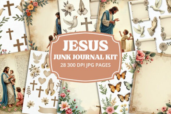 Jesus Christian Junk Journal Kit Grafik Plotterdateien Von printablepretty