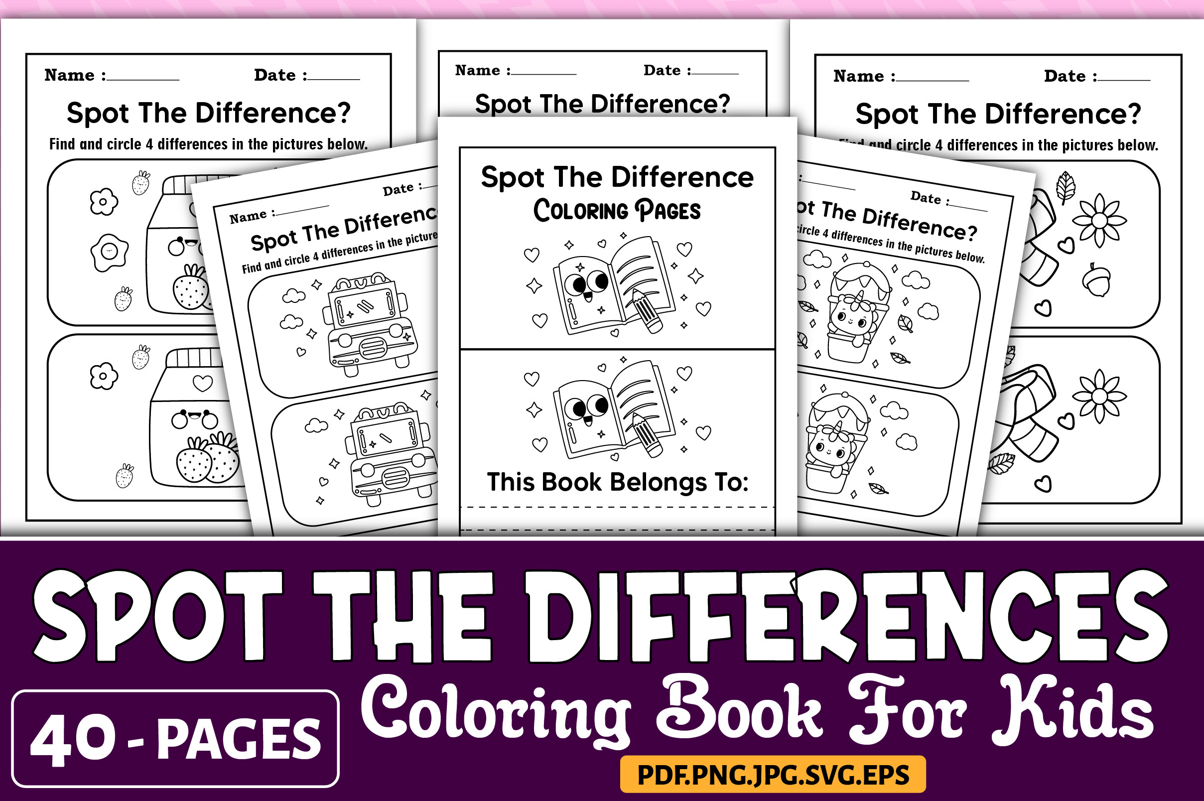 Spot the Differences Book for Kids