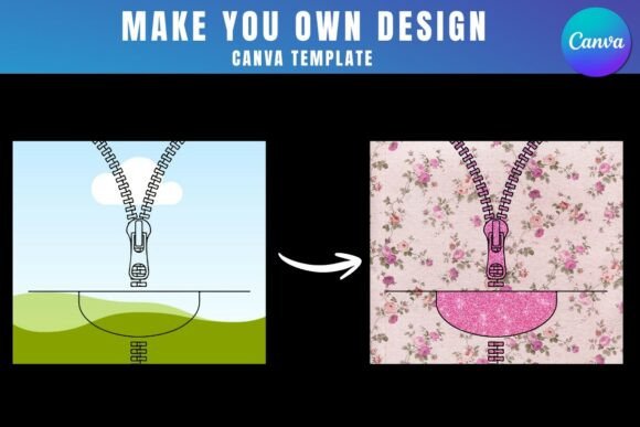 Zipper Tumbler Wrap Canva Template