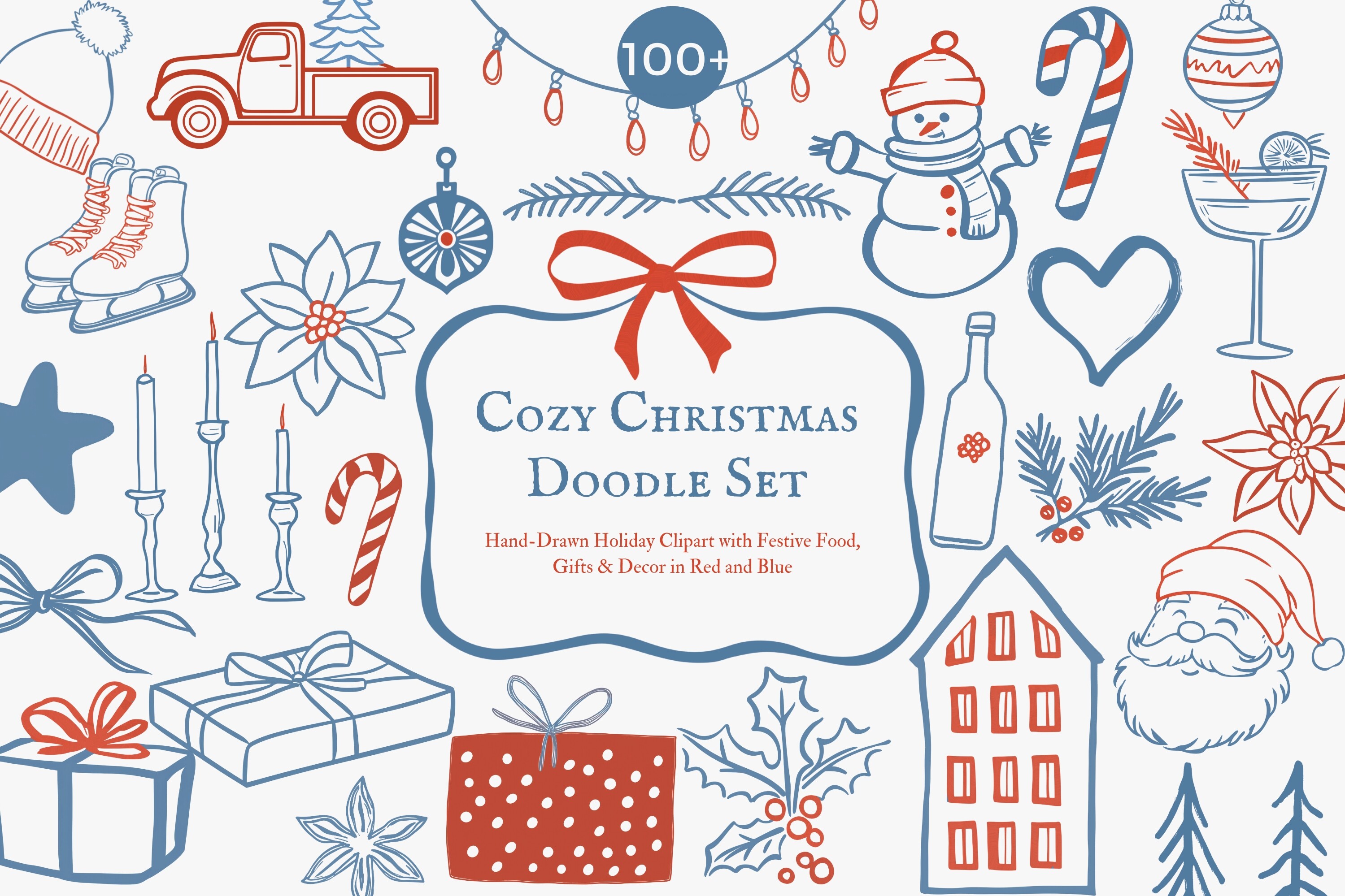 Cozy Christmas Clipart Holiday Doodle - photo 1