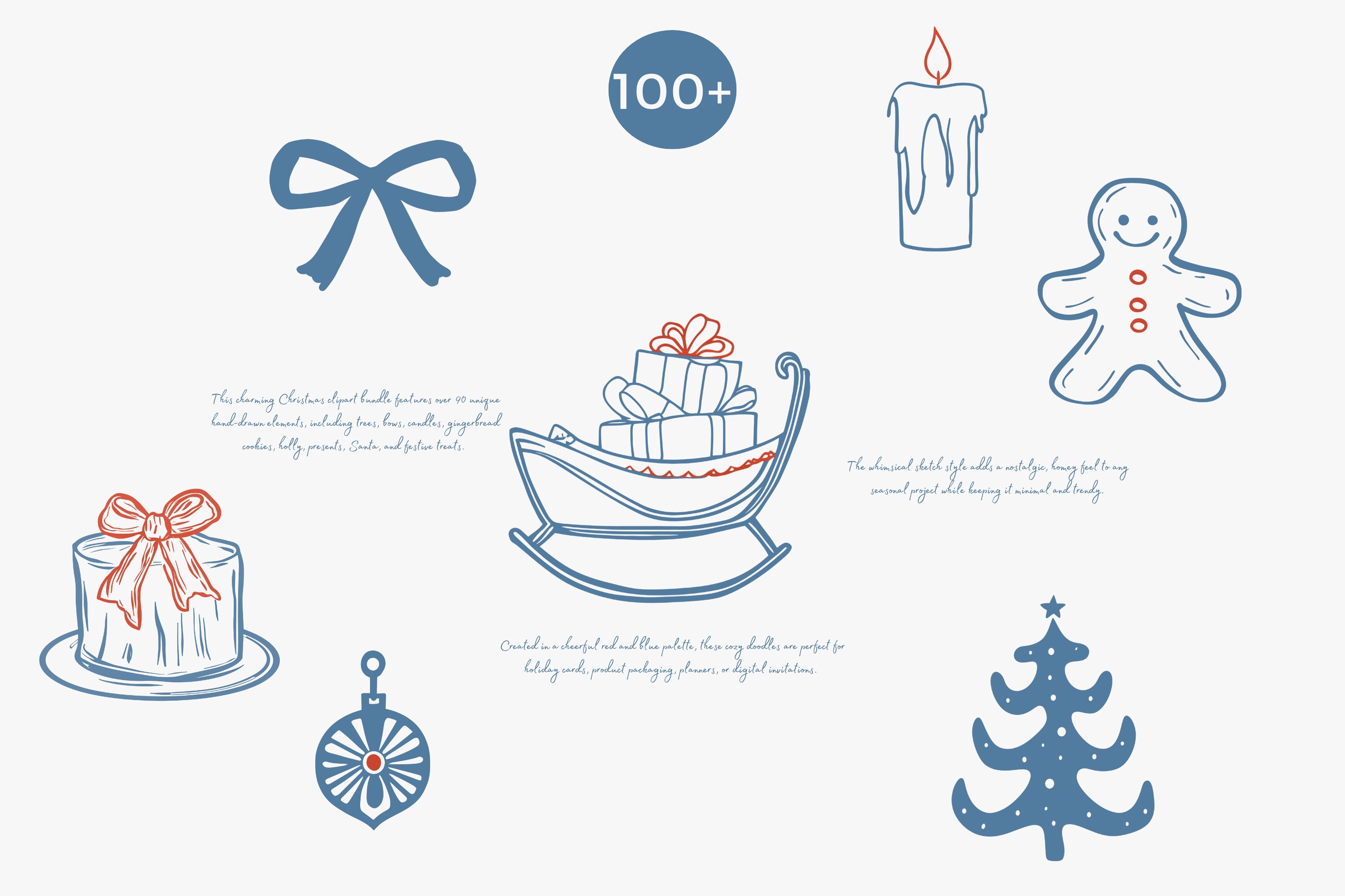 Cozy Christmas Clipart Holiday Doodle - photo 3