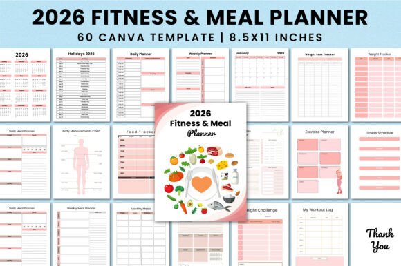 2026 Fitness and Meal Planner for KDP