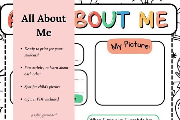 All About Me Printable Worksheet for Kid - Printable