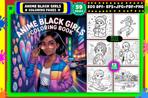 Anime Black Girls Coloring Pages