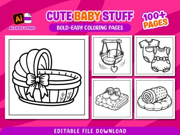 Baby Stuff Large Print Coloring Pages