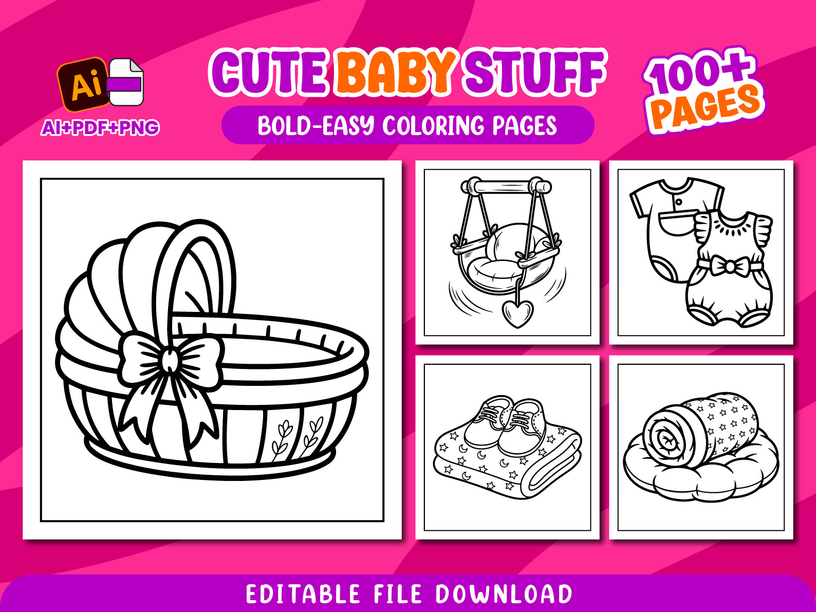 Baby Stuff Large Print Coloring Pages