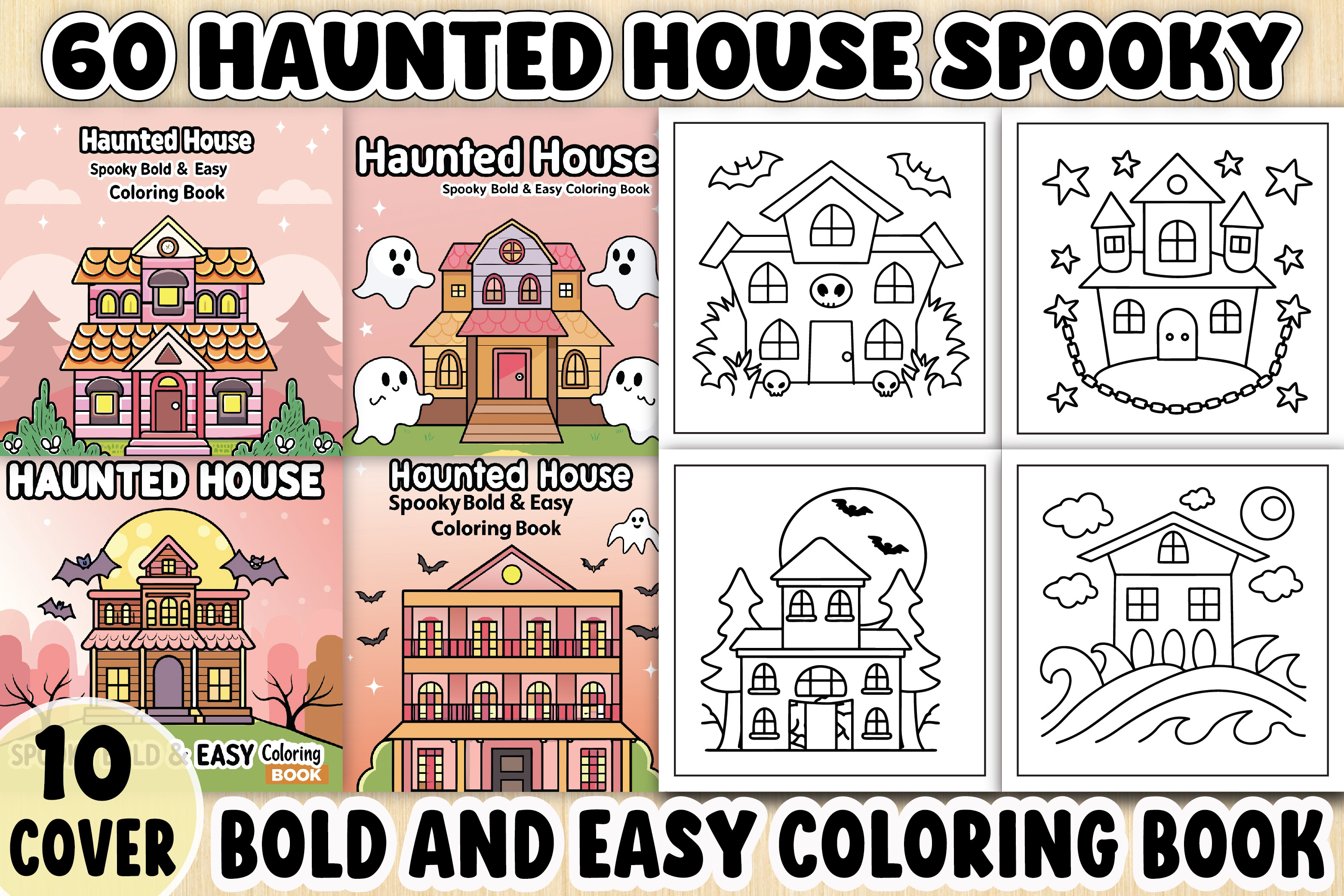 Haunted House Spooky Coloring Book Pages