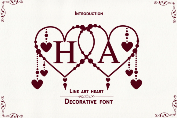 Line Art Heart Decorative Font By Sontaya
