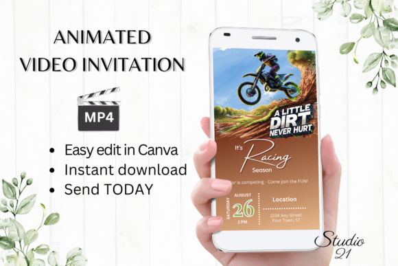 Motocross Dirt Bike Racing Invitation