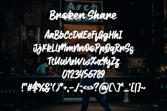 Broken Share Font - Preview 1