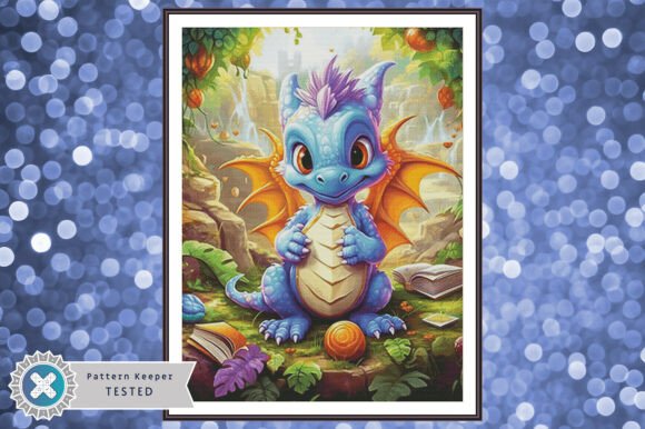Cross Stitch Pattern PDF Cute Dragon