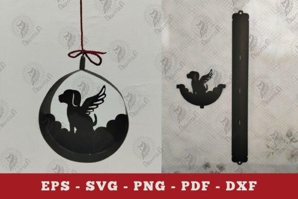 Dog Memorial Papercut Ornament SVG Ornements Ressources SVG 3D pour les Loisirs Créatifs Par NightSun