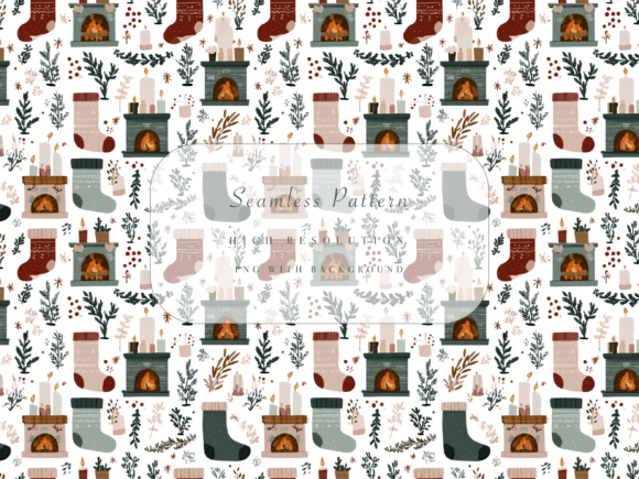 Fireplace Seamless Pattern